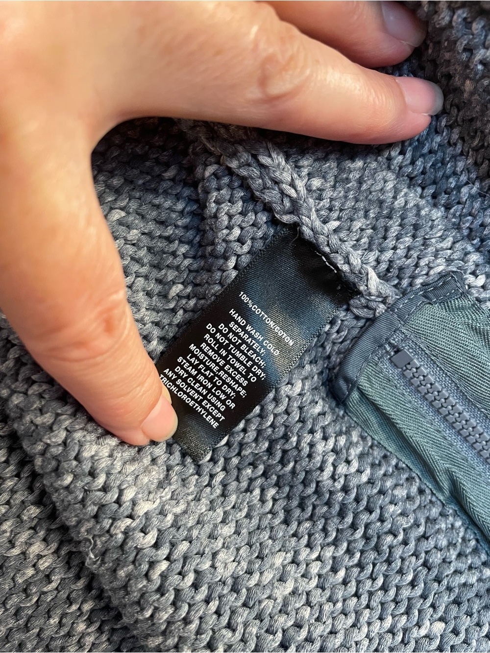 Lafayette 148 New York Gray/Blue Cotton Knit Side Zip Sweater Vest Small - Picture 8 of 10